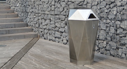 Afvalbak Diamond - Sieraad in de openbare buitenruimte